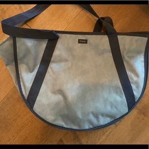 Thirty-one Round Utility Tote - Denim Distressed